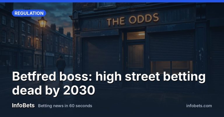 A shuttered betting shop front on a quiet British high street.