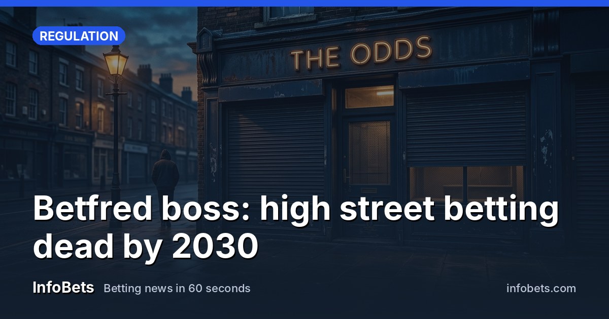 A shuttered betting shop front on a quiet British high street.