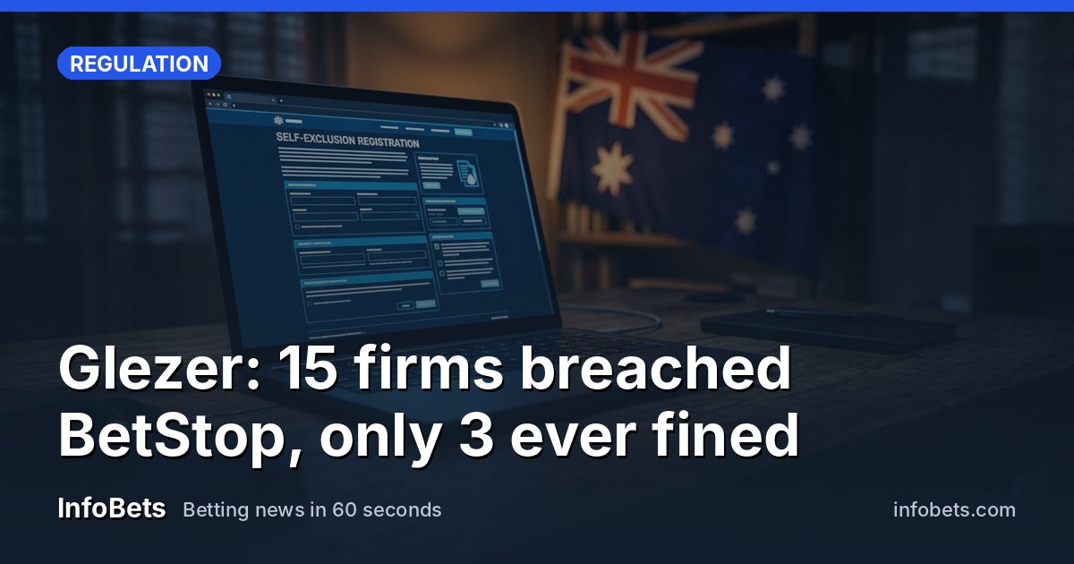 A laptop screen showing a self-exclusion registration page with an Australian flag in the background.