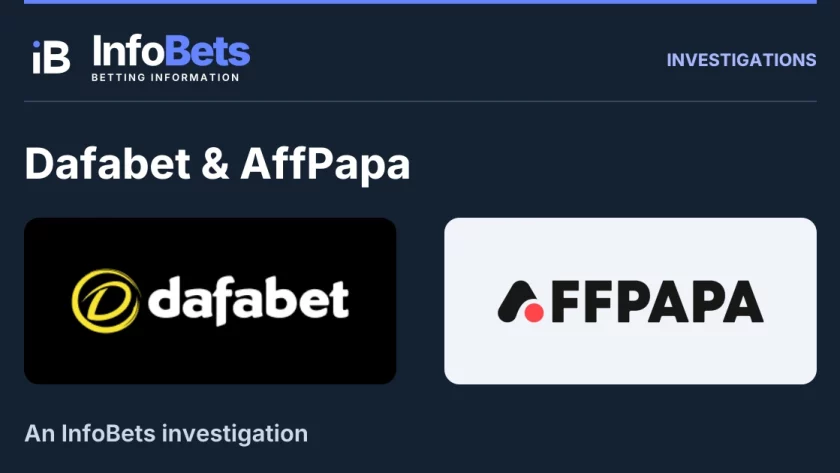 InfoBets investigation into Dafabet & AffPapa, illustrated with authentic original brand marks.