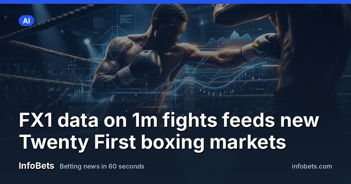A boxer mid-punch in the ring with a digital data overlay suggesting AI analytics.