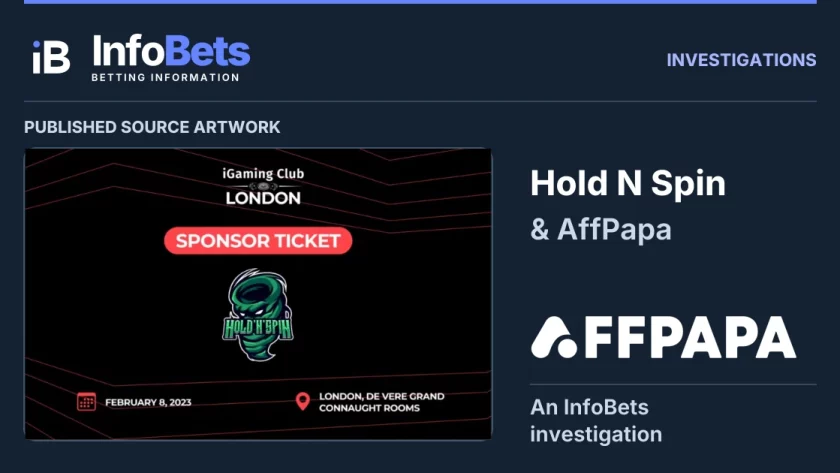 InfoBets investigation into Hold N Spin & AffPapa, with the complete historical artwork published by AffPapa clearly labelled as source material.