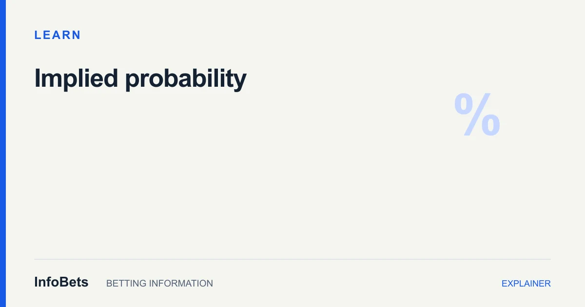 InfoBets explainer: Implied probability: turn betting odds into a percentage