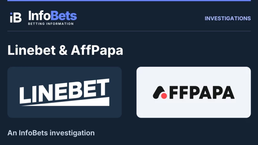InfoBets investigation into Linebet & AffPapa, illustrated with authentic original brand marks.