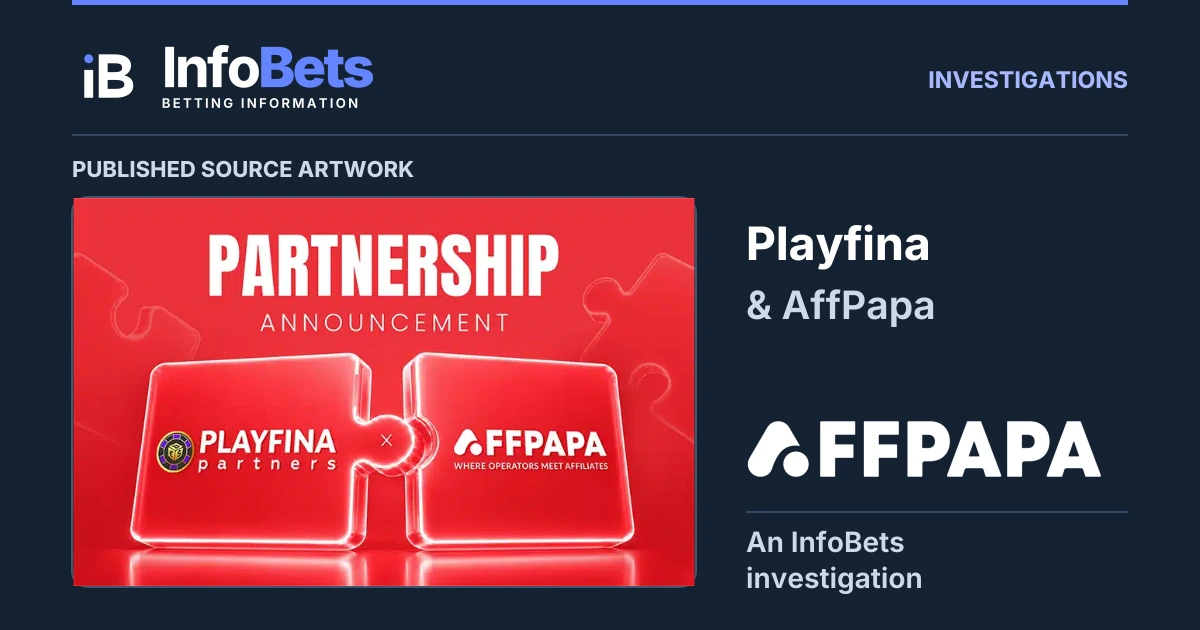 InfoBets investigation into Playfina & AffPapa, with the complete historical artwork published by AffPapa clearly labelled as source material.