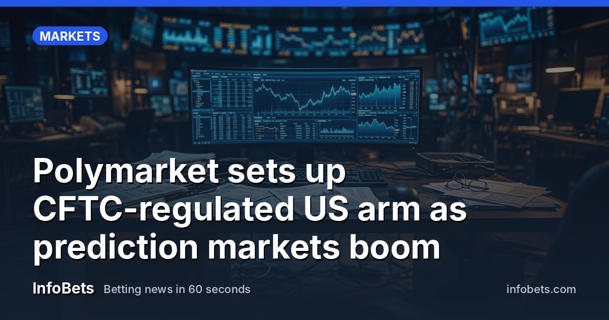 An empty trading terminal desk with scattered contract printouts & a dimmed exchange ticker in the background.
