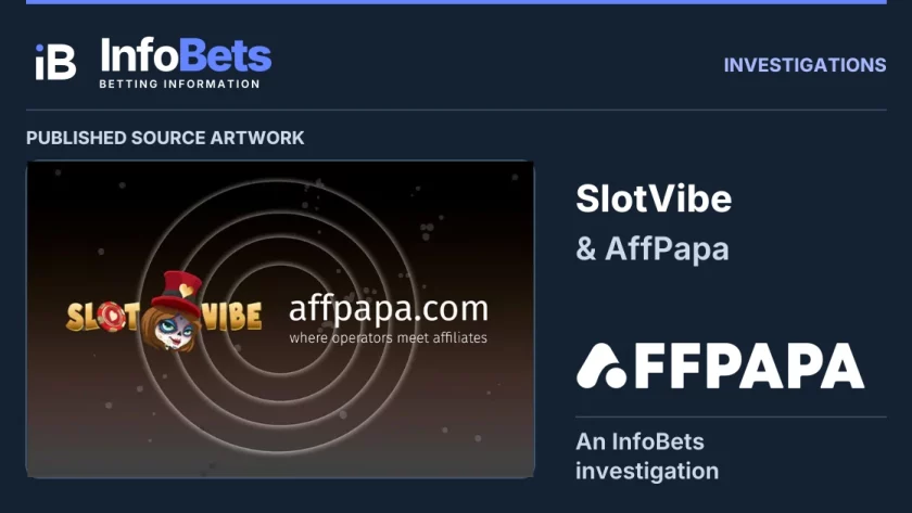 InfoBets investigation into SlotVibe & AffPapa, with the complete historical artwork published by AffPapa clearly labelled as source material.