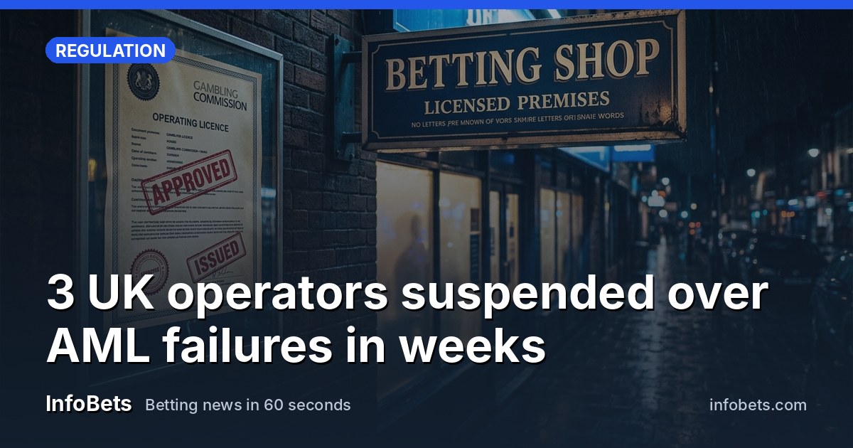 A UK Gambling Commission licence document stamped alongside betting shop signage.