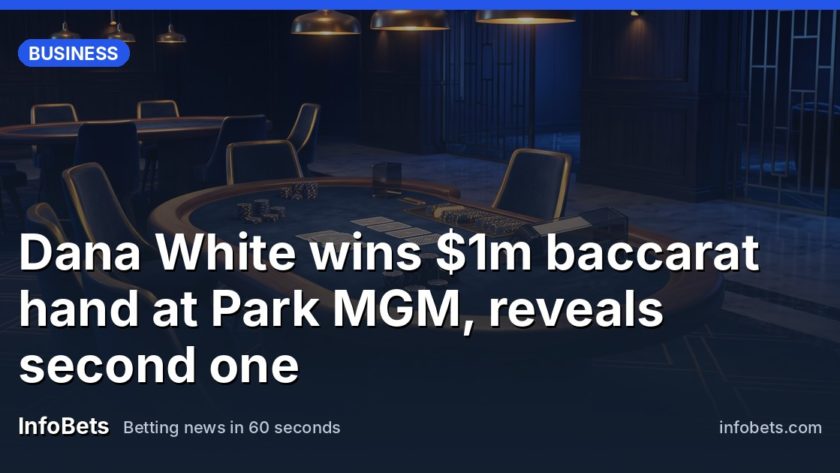 A hushed baccarat table under low gold light in an empty high-limit casino room.
