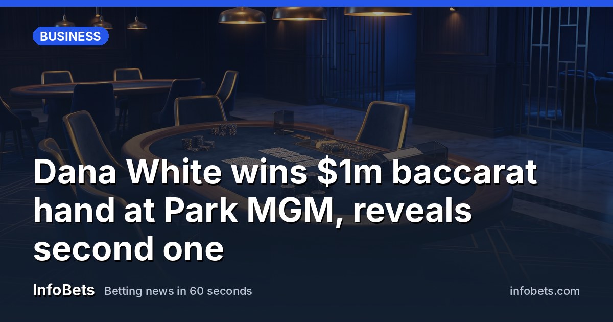 A hushed baccarat table under low gold light in an empty high-limit casino room.