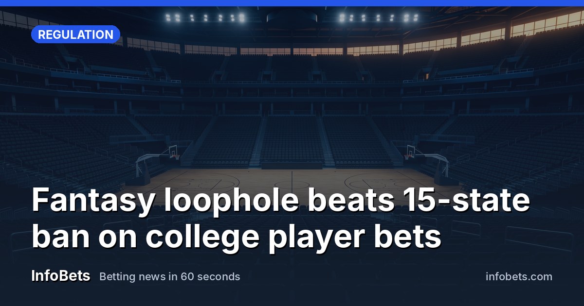 An empty college basketball arena at dawn, seats bare, court lit from above.