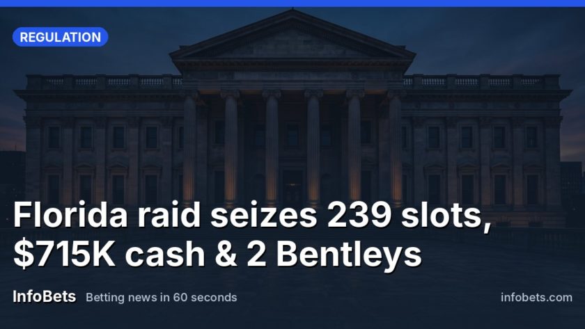 Florida raid seizes 239 slots, $715K cash & 2 Bentleys