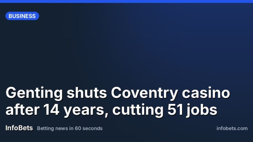Genting shuts Coventry casino after 14 years, cutting 51 jobs