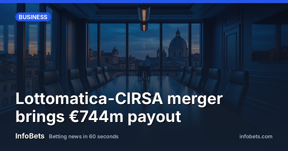 An empty corporate boardroom in Rome with a long polished table & tall windows at dusk.