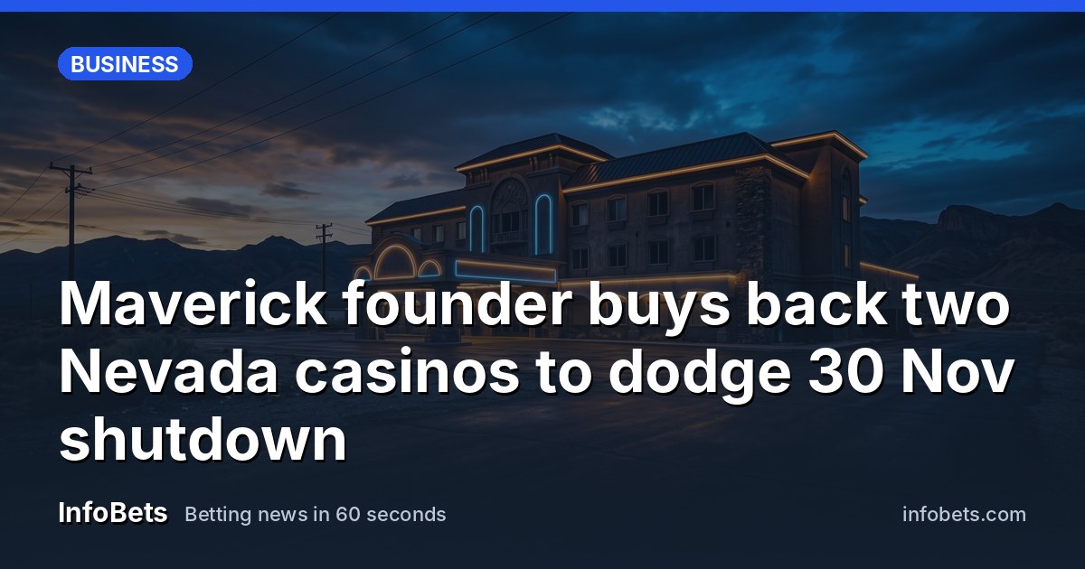 An empty casino hotel exterior in a small Nevada town at dusk, no signage visible.