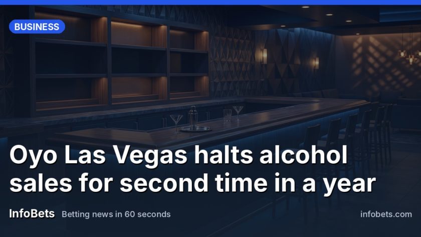 An empty hotel bar counter at an off-Strip Las Vegas casino, bottles absent from the shelves, no people in frame.