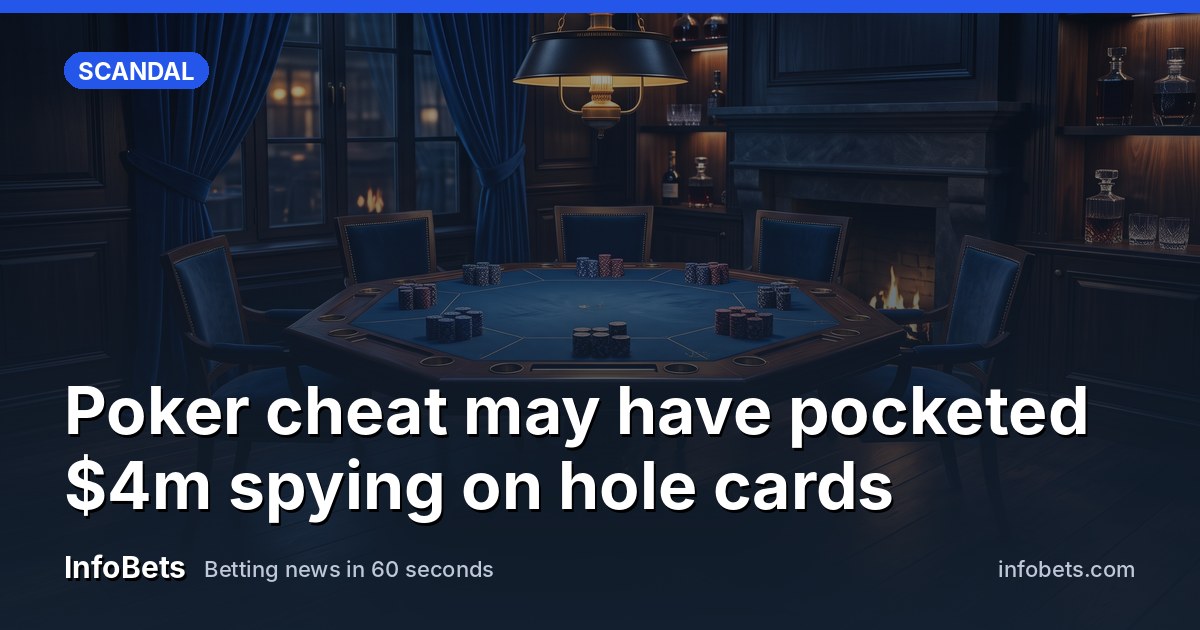 An empty high-stakes card room with a single poker table lit under a low-hanging lamp, chairs pushed back, no cards visible.