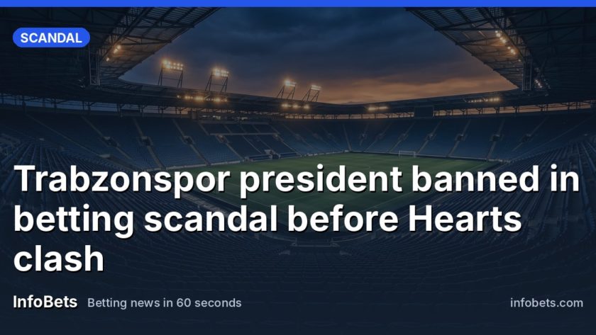 An empty floodlit football stadium at dusk with rows of vacant seats.