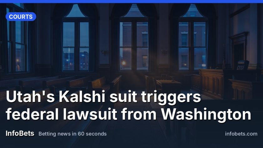 An empty federal courtroom with wooden benches & tall windows at dusk.